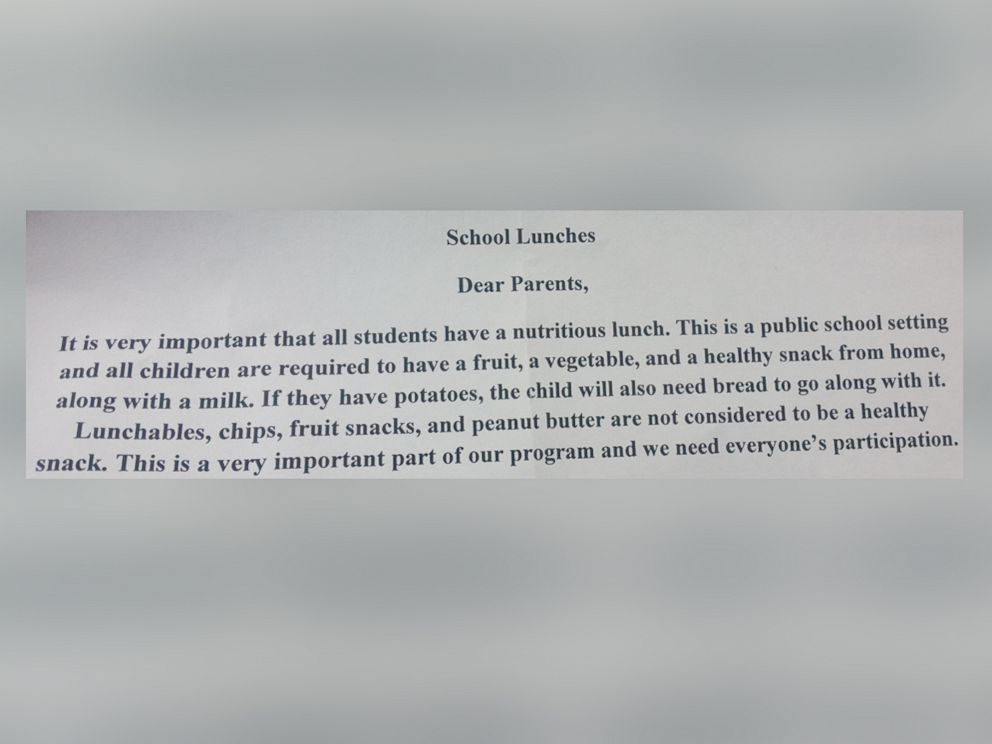 PHOTO: A note sent home to Leeza Pearson after her daughter Natalee brough Oreos to school.