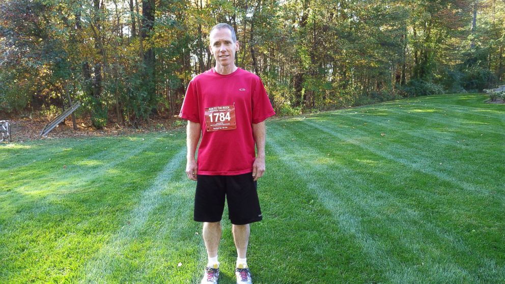 PHOTO: James McCabe is running marathons after having breast cancer twice.