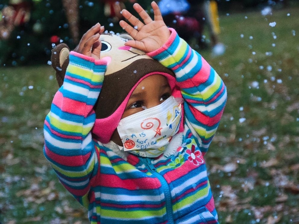 PHOTO: London Burleson is mesmerized by the snow.
