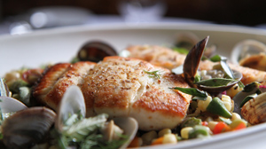 PHOTO Flounder fillet with Lady Pea Succotash