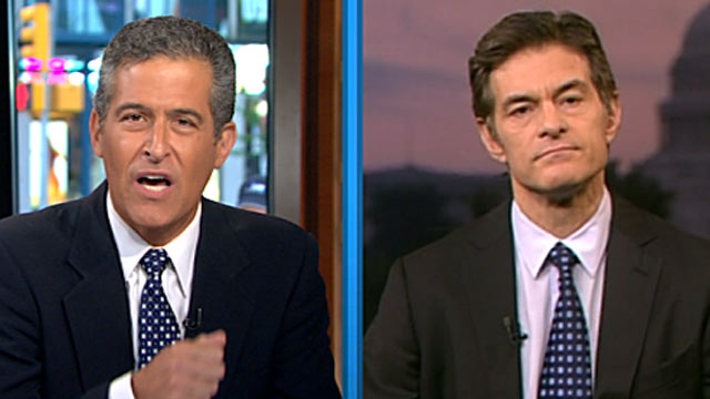 PHOTO: In a spirited showdown on "Good Morning America," ABC News Health and Medical Editor Dr. Richard Besser, left, confronted Dr. Mehmet Oz on what he called "extremely irresponsible" statements