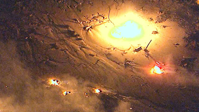 PHOTO: Video from WABC shows flames reaching in the sky over Mantoloking, NJ.