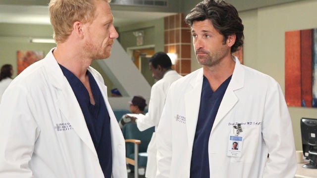 PHOTO: The ABC hit show Greys Anatomy stars Kevin McKidd as Dr.Owen Hunt and Patrick Dempsey as Dr. Derek Shepherd.