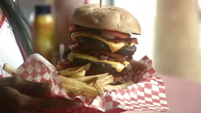 VIDEO: Heart Attack Grill in Las Vegas offers customers a "Quadruple Bypass" burger.