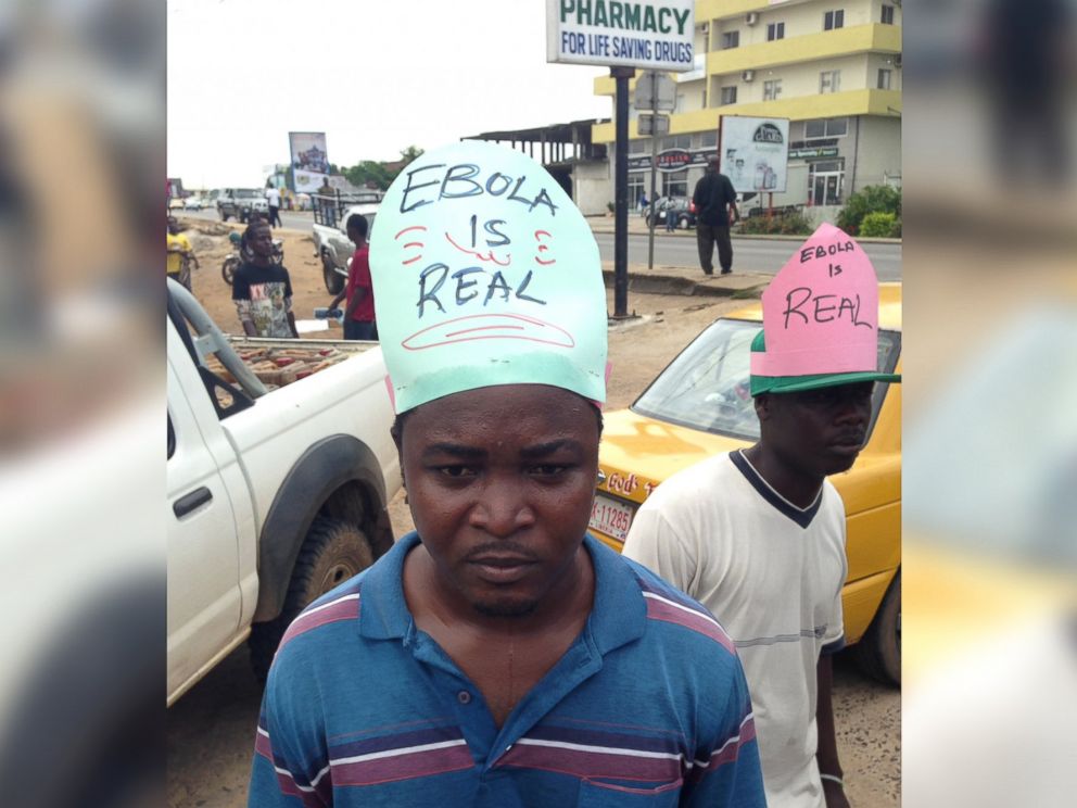 PHOTO: On August 27, 2014, community educators in Liberia remind people of the dangers of Ebola, which has killed more than 1,400 people in West Africa.