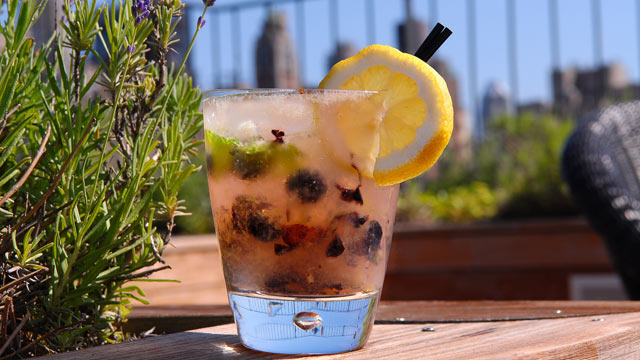 PHOTO: The Surrey Hotel's Roof bar, 'BlueBasil' cocktail is seen here.
