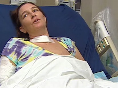 Video: Mother recovers from rare flesh-eating disease.