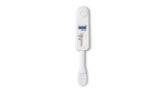 PHOTO: An OraQuick ADVANCE Rapid HIV-1/2 Antibody Test is shown in this undated photo provided by OraSure technologies.