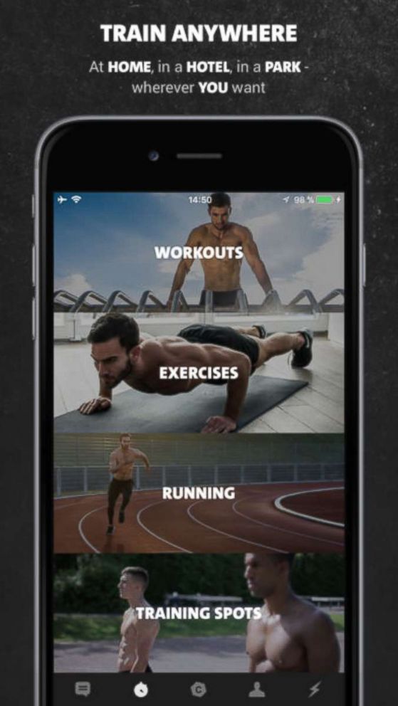 PHOTO: A photo advertisement for the Freeletics Bodyweight app on iTunes. 