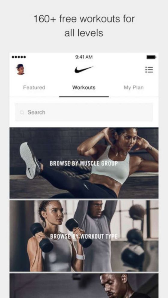 PHOTO: A photo advertisement for the Nike + Training Club app on iTunes. 