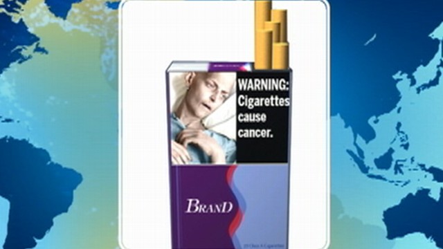 VIDEO: Cigarette health warnings include images of cancer patients and rotting teeth.