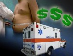 Photo: Paying extra to use special equipment for severely obese patients; bariatric ambulance