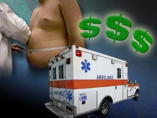 Photo: Paying extra to use special equipment for severely obese patients; bariatric ambulance