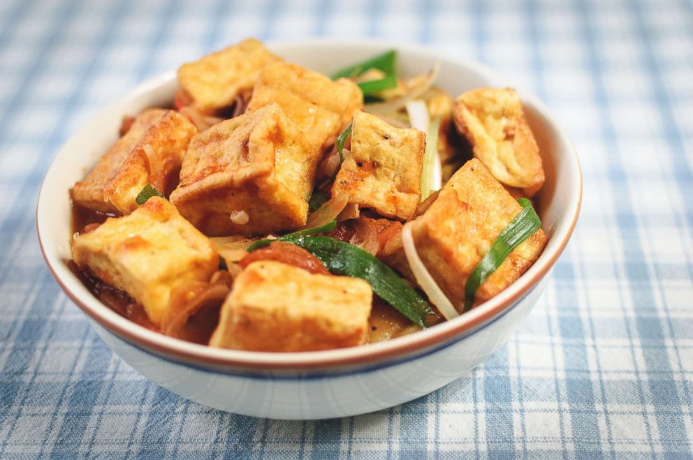 PHOTO: A bowl of tofu is a part of a healthy vegetarian diet. 