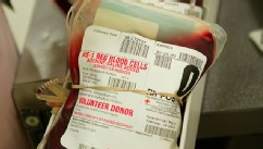PHOTO: Blood bags filled with volunteer donor blood at Baltimore's Shock Trauma ER are seen in thie file photo.