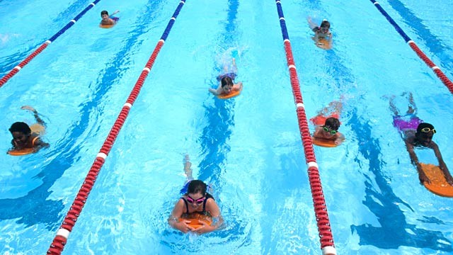 PHOTO: Children learning to swim
