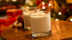 PHOTO: Egg Nog, seen here with ground nutmeg and cinnamon stick, is a classic holiday drink.