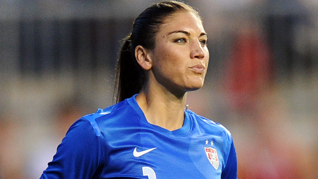 PHOTO: Hope Solo, #1 of the USA, stands in goal during the game ...