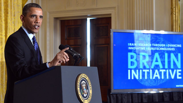 PHOTO: President Barack Obama speaks in the East Room at the White House in Washington, DC, April 2, 2013, to announce his Administrations Brain Research through Advancing Innovative Neurotechnologies (BRAIN) Initiative.
