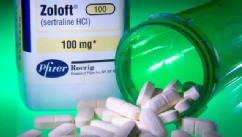 PHOTO: Pfizer Inc.'s Zoloft is arranged for an illustration at Skenderian Apothecary in Cambridge, Massachusetts, Jan. 22.