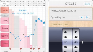 PHOTO: Screen shots of the Kindara Fertility app for iPhone