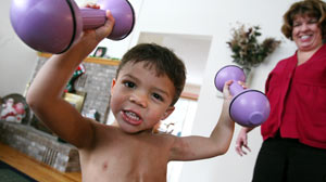 Liam Hoekstra, 3, has myostatin deficiency