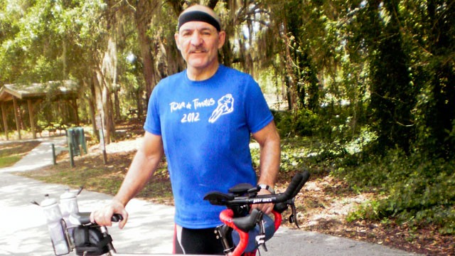 PHOTO: Sal Gentile, 62, rides his bike to raise awareness on behalf of tinnitus sufferers.