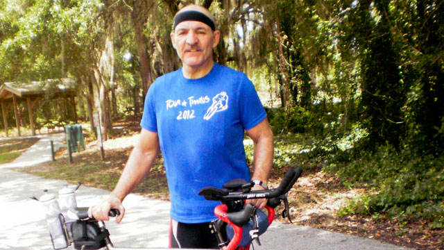 PHOTO: Sal Gentile, 62, rides his bike to raise awareness on behalf of tinnitus sufferers.