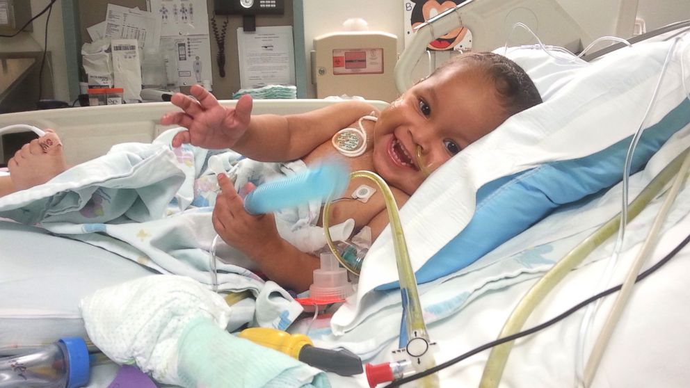 PHOTO: Adonis Ortiz smiles after multiple organ transplant surgery at Jackson Memorial Hospital in Miami.