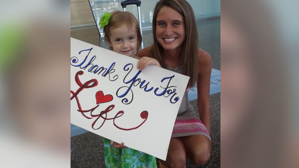  Weimer, left, for the first time since the bone marrow transplant