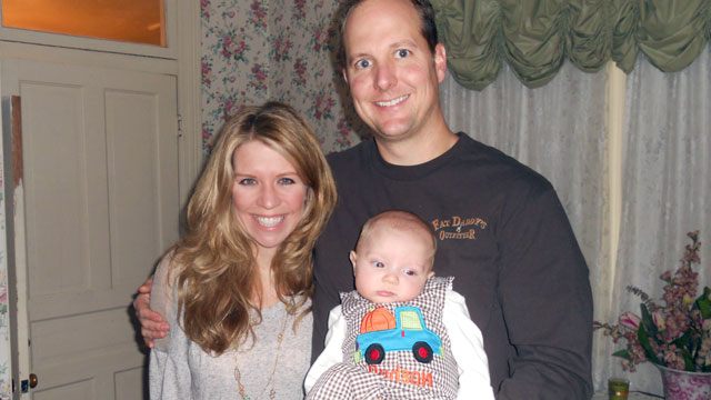 PHOTO: Brett Peaks, 35, and his wife Anne and son Hudson. Peaks had his varicose veins removed in a painless laser procedure.
