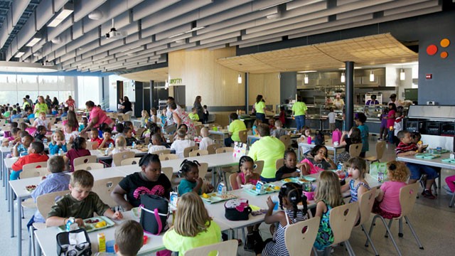 PHOTO: At Buckingham County Primary & Elementary Schools in Virginia, they built the school and the cafeteria to try to promote healthy eating.
