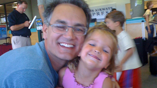 PHOTO: Doug Murphy, left, with his daughter Macy, nearly lost his right leg two years ago to flesh-eating bacteria after a leaky trash bag brushed his ankle during cleanup after her school picnic.