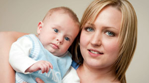 Finley Burton and his mother Donna Link-Emery