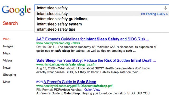 PHOTO: In a study of 1,300 Google search results related to infant sleep safety, researchers found that only 43.5 percent of websites provided accurate information.