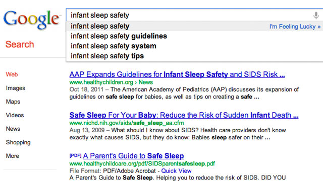 PHOTO: In a study of 1,300 Google search results related to infant sleep safety, researchers found that only 43.5 percent of websites provided accurate information.