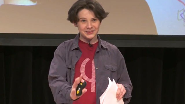 PHOTO: Jacob Barnett, who has an I.Q. higher than Einstein, speaks at TEDxTeen, with a presentation called, 