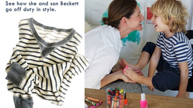 PHOTO:Â A new ad for JCrew shows the companys president painting her sons toenails pink.