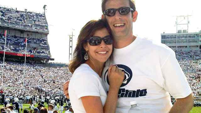 PHOTO: Jerry and Jaime Needel of Hoboken, N.J., are Penn State alumni who are raising funds for the the Rape, Abuse and Incest National Network to help victims of sex abuse.