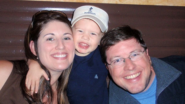 PHOTO: Will Martin, 3, pictured with parents Lori and Neil, has Leigh's disease.