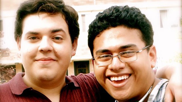 PHOTO:Writer Luis Hernandez, right, and the actor who portrayed him in his film about male stereotypes, Armani Del Rio.