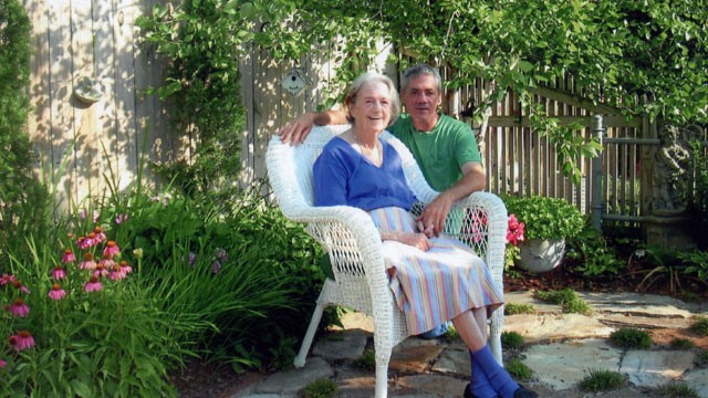 PHOTO: Ted Martini , the sole caregiver for his mother Joan Martini, who has vascular dementia, tried to make her daily life as normal as possible as they rode out Hurricane Irene in their Beaufort, N.C., home with plenty of food and water, but no electri