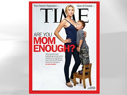 PHOTO: 26-year-old mom Jamie Lynne Grumet breast feeding her 3-year-old son on the cover of Time magazine May 2012.