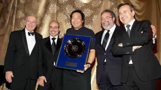 PHOTO: FARE honored Chef Ming Tsai with the lifetime achievement award for allergy awareness. The chefs from left to right are: Alain Sailhac, Alfred Portale, Ming Tsai, Drew Nieporent, Daniel Boulud.