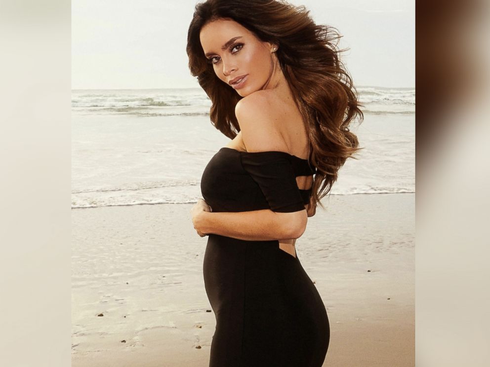 PHOTO: In an undated publicity photo, Sarah Stage models a maternity dress from her collection on wantmylook.com. 