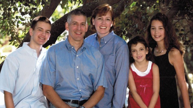 PHOTO: Dr. Julie Silver, now healthy after breast cancer treatments, with her husband Jim and children, Alex, Emily and Anna.