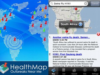 Swine flu app for iPhone