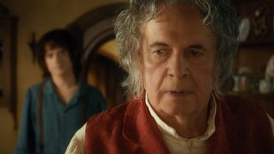 PHOTO: Elijah Wood as Frodo and Ian Holm as Bilbo Baggins in the fantasy adventure "The Hobbit: An Inexpected Journey."