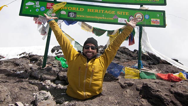 PHOTO: Spencer West at peak of Mt. Kilimanjaro