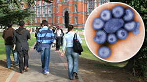 Photo: College kids partake in activities that could make them more susceptible to swine flu.